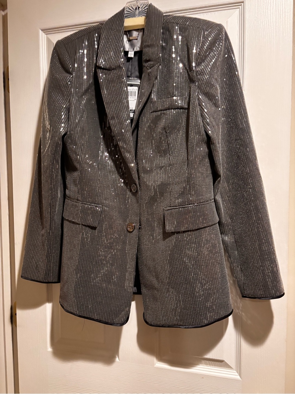 NWT Guess Sequin Gunmetal Jacket